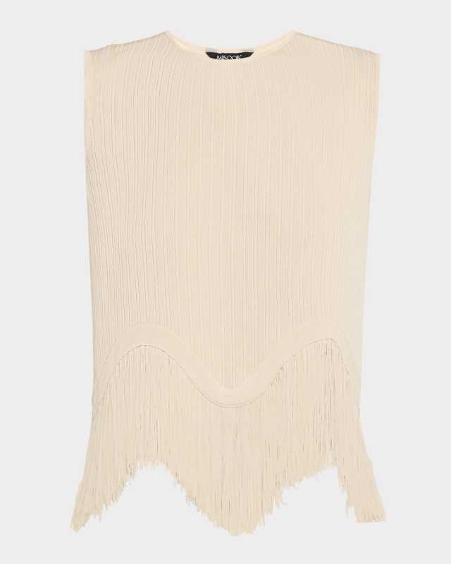x Lani Lynn Fringe-Hem Rib Knit Tank Top